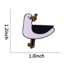 Load image into Gallery viewer, Cheeky Seagull Stealing Fries Pin Badge
