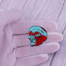 Load image into Gallery viewer, Neon Skull Pin Badge
