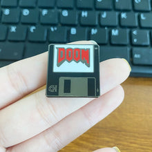 Load image into Gallery viewer, Doom on a Floppy Disk Pin Badge
