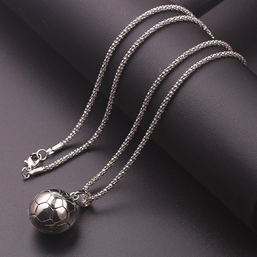 Football Necklace Chain Pendant Sports Boot Men Boys Kids Silver Stainless  Steel | eBay