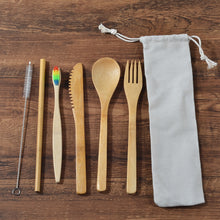 Load image into Gallery viewer, Bamboo Straw and Cutlery Travel Sets
