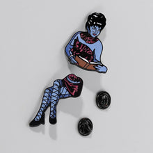 Load image into Gallery viewer, Beetlejuice Lady in Two Halves Enamel Pin Badges
