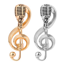 Load image into Gallery viewer, Treble Clef Mic Pin Badge
