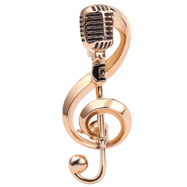 Treble Clef Mic Pin Badge