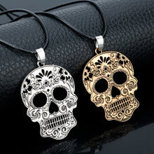 Load image into Gallery viewer, Day Of The Dead Skull Pendant Necklace
